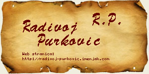 Radivoj Purković vizit kartica
